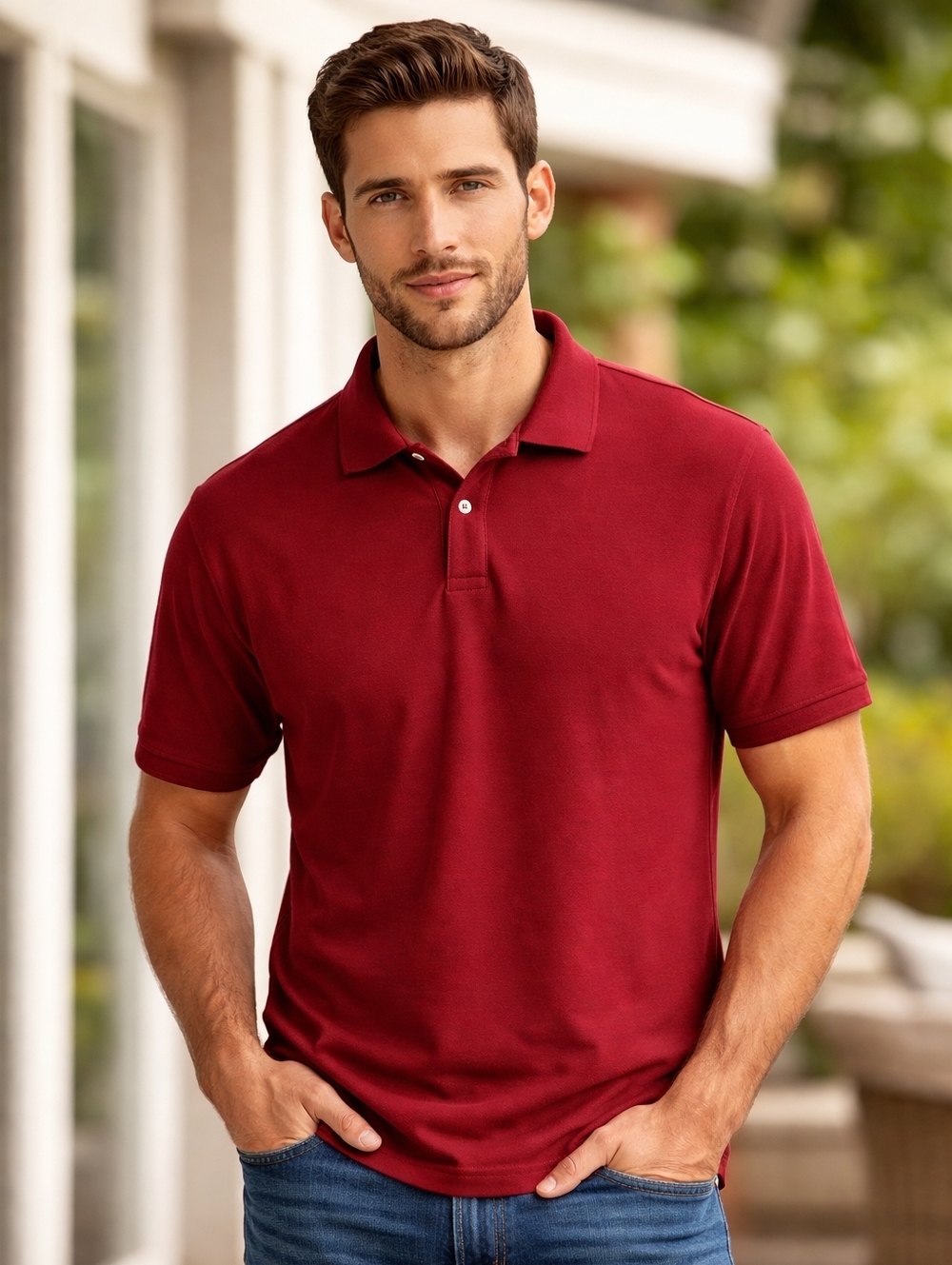 Covington Men's Burgundy Short Sleeve Polo Shirt XLarge (46-48)
